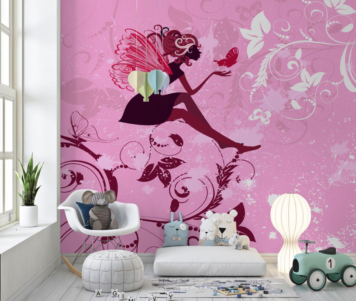 Fototapeta Dziewczyna siedzi na gałęzi rośliny