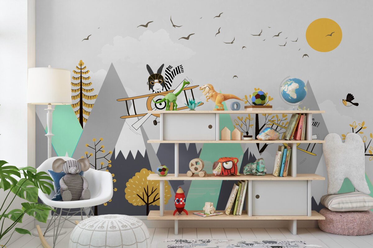 Fototapeta Zwierzęta latają nad górami