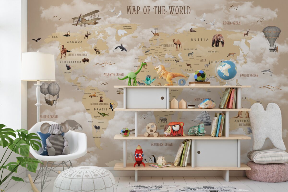 Fototapeta Brązowa mapa świata