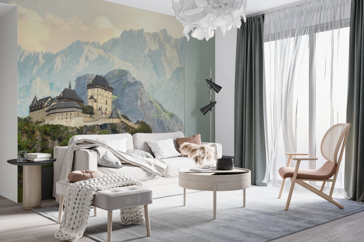 Fototapeta Zamek Karlštejn w górach