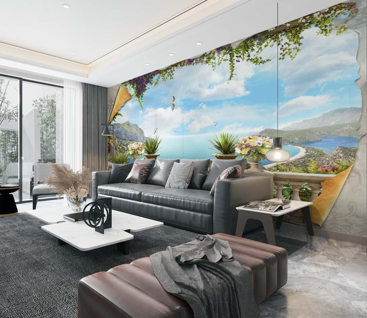 Fototapeta widok na morze z balkonu