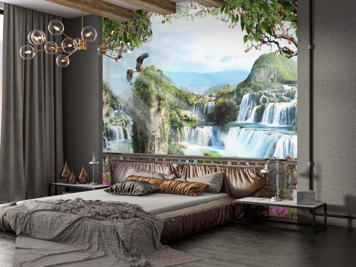 Fototapeta widok na niesamowite, duże wodospady