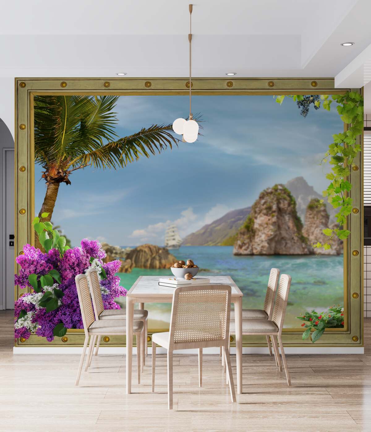 Fototapeta statek wśród skał