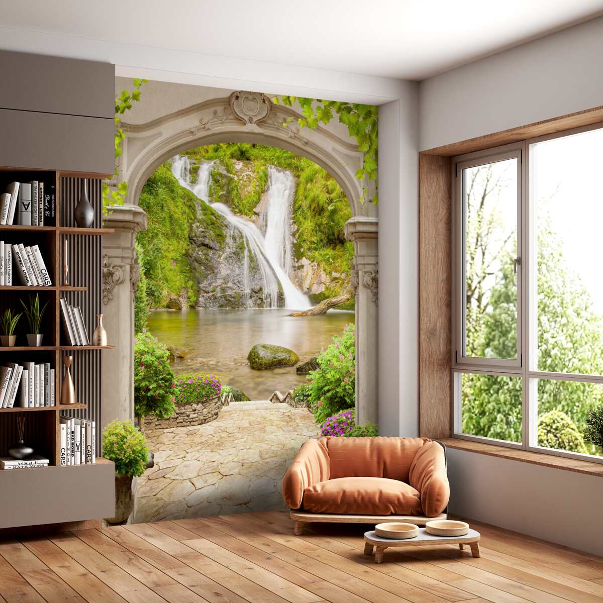 Fototapeta wyjście z łuku do wodospadu