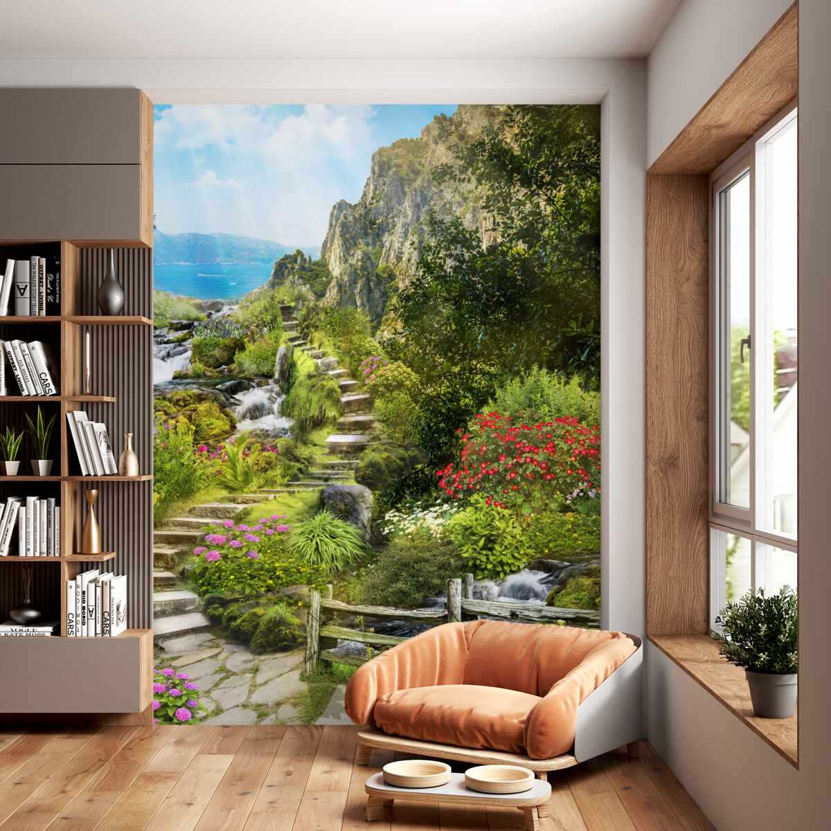 Fototapeta ogród z widokiem na morze