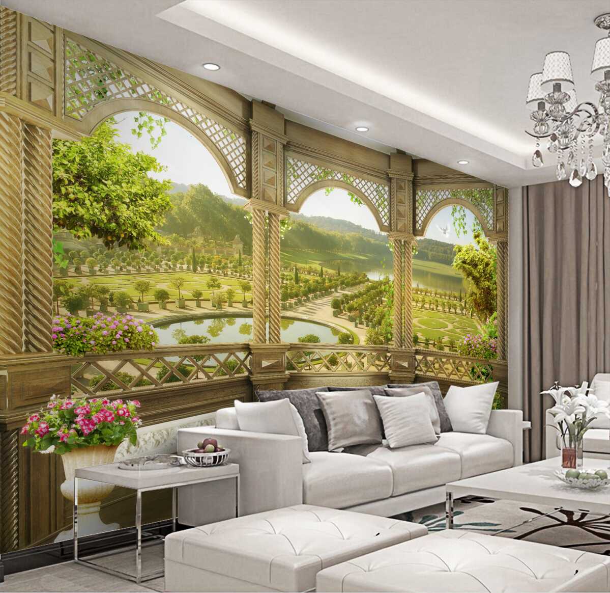 Fototapeta piękna rzeźbiona altana