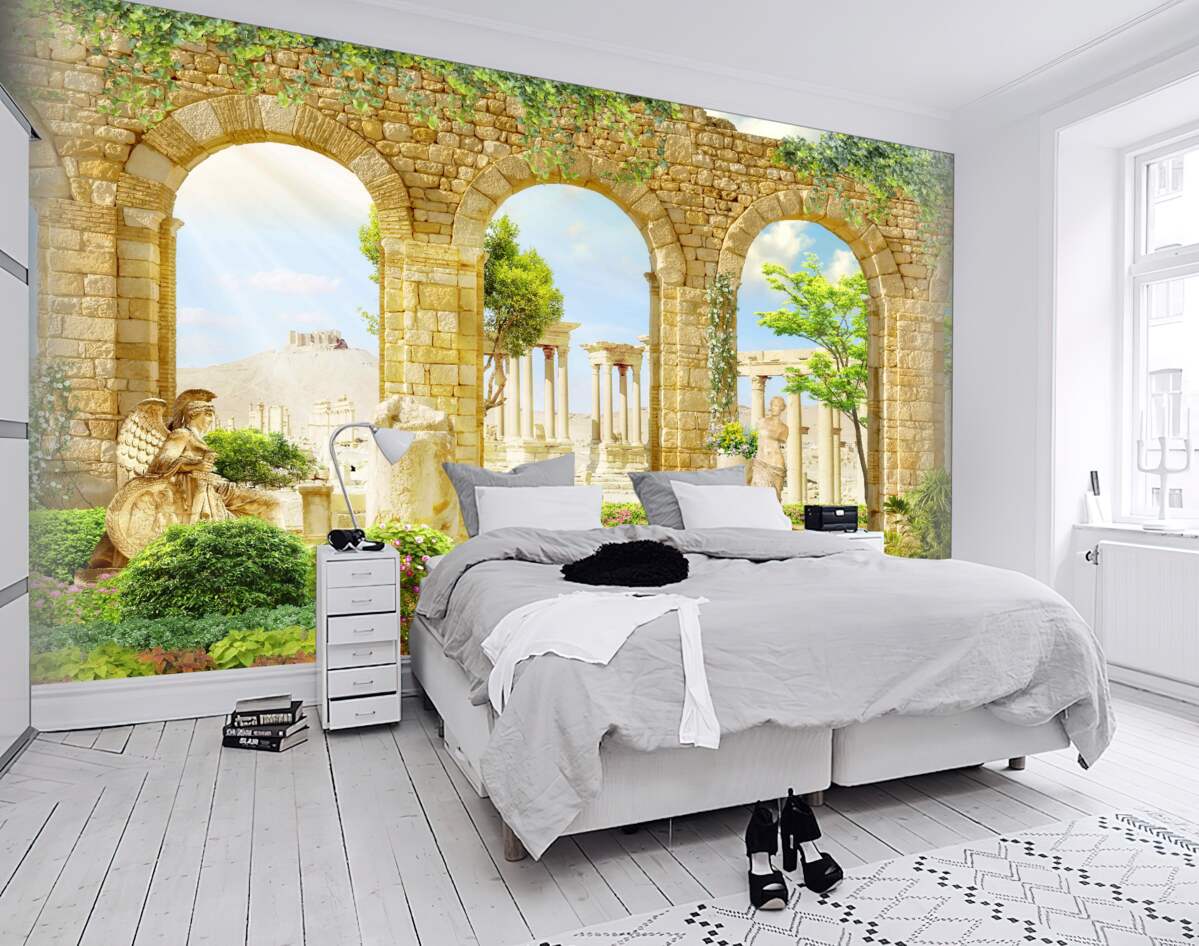 Fototapeta zieleń wśród antyków