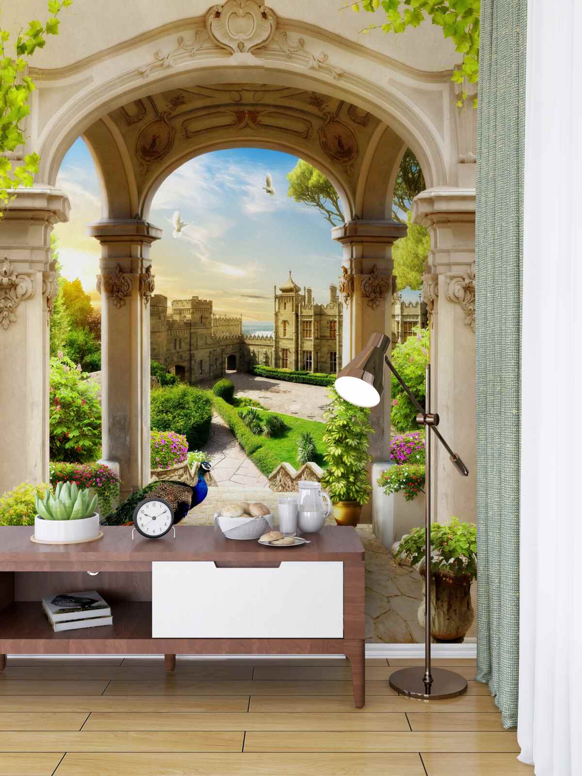 Fototapeta taras z kolumnami