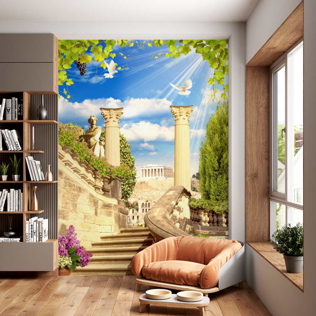 Fototapeta Greckie kolumny i posąg