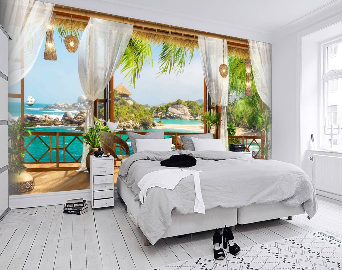 Fototapeta taras na tropikalnej wyspie