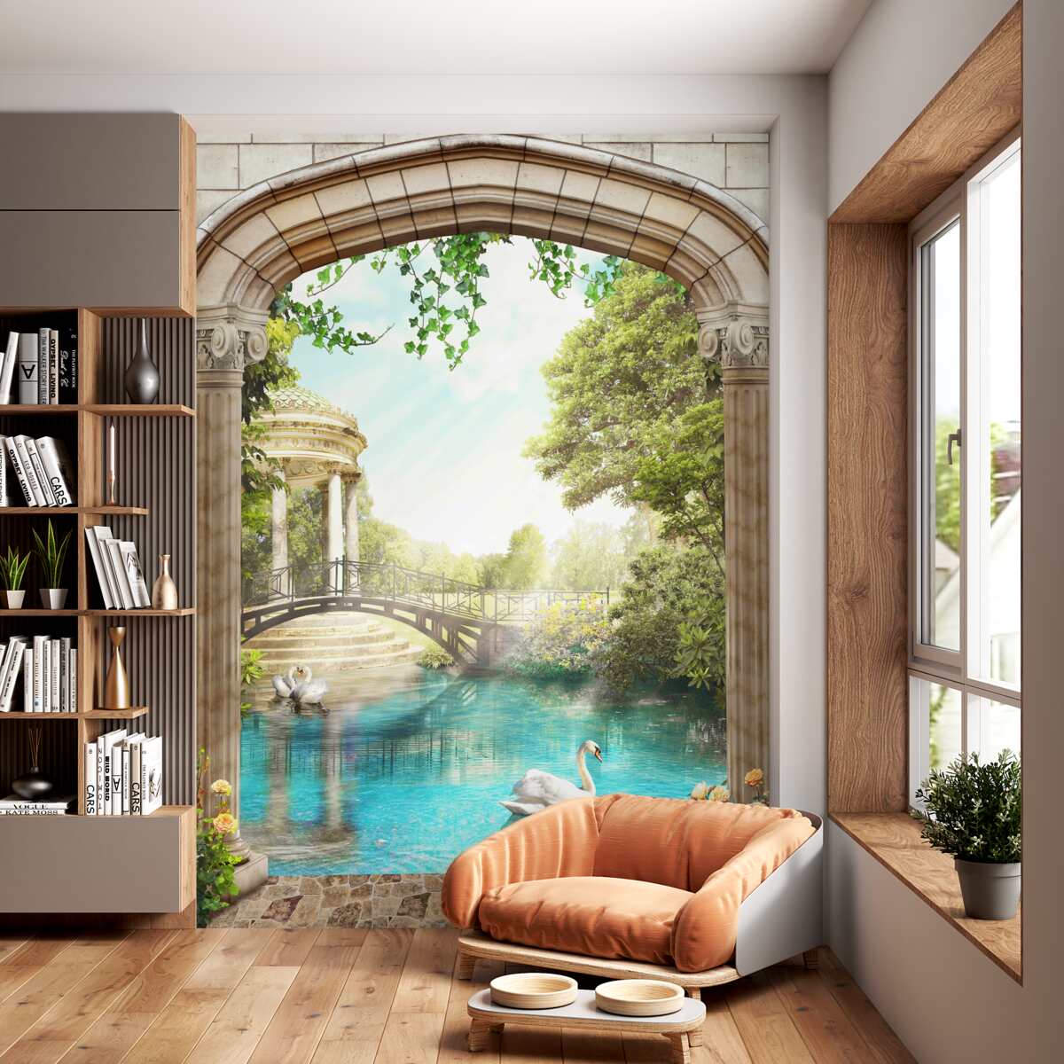 Fototapeta altana nad jeziorem łabędzim