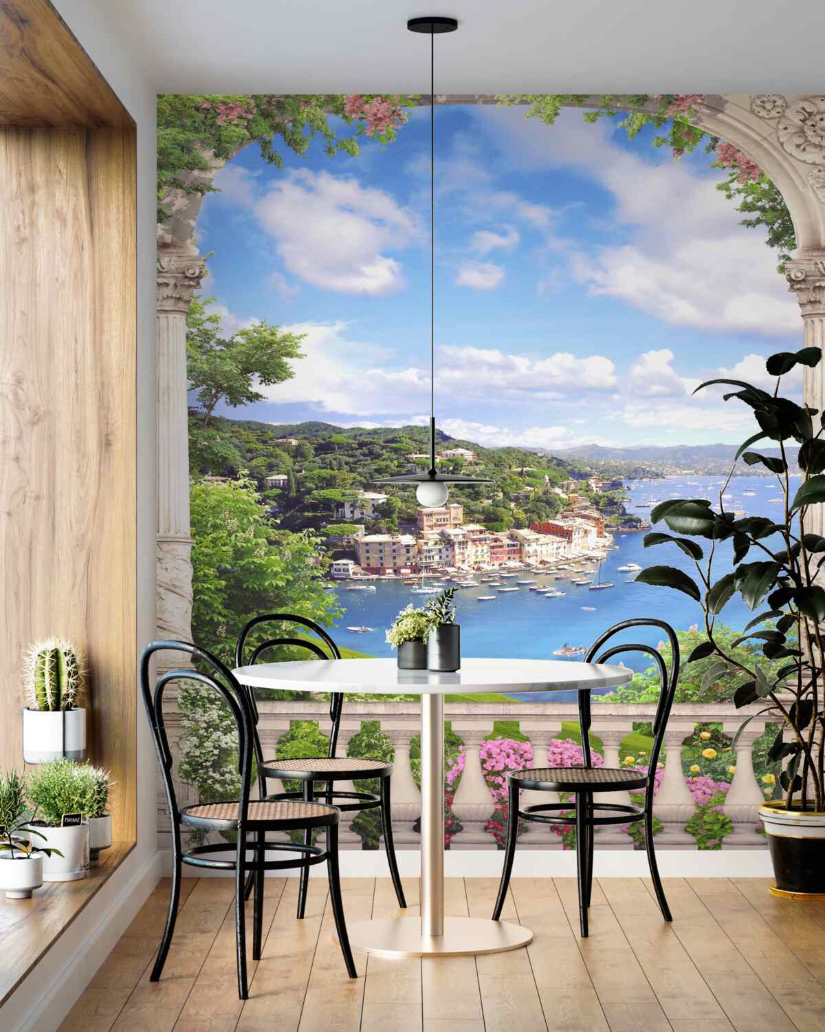 Fototapeta widok z tarasu na morze i miasto