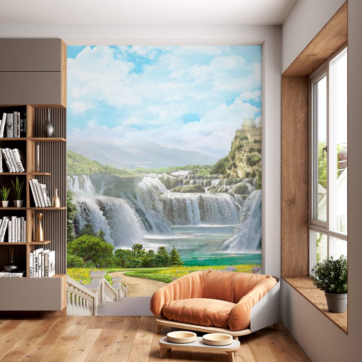 Fototapeta ścieżka prowadząca do wodospadów