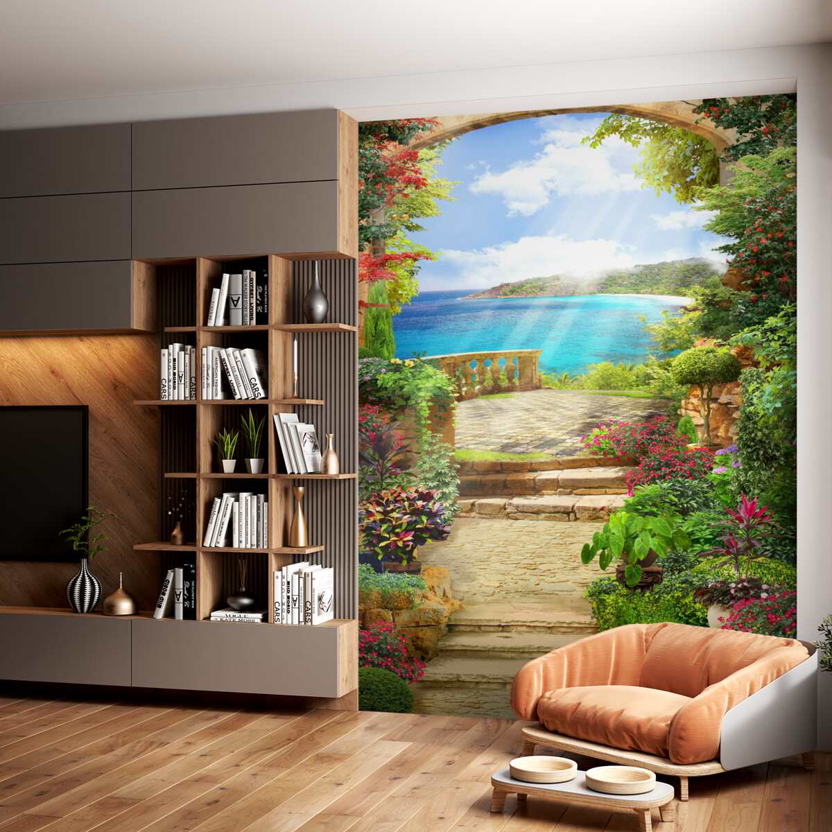 Fototapeta ścieżka na taras z widokiem na morze