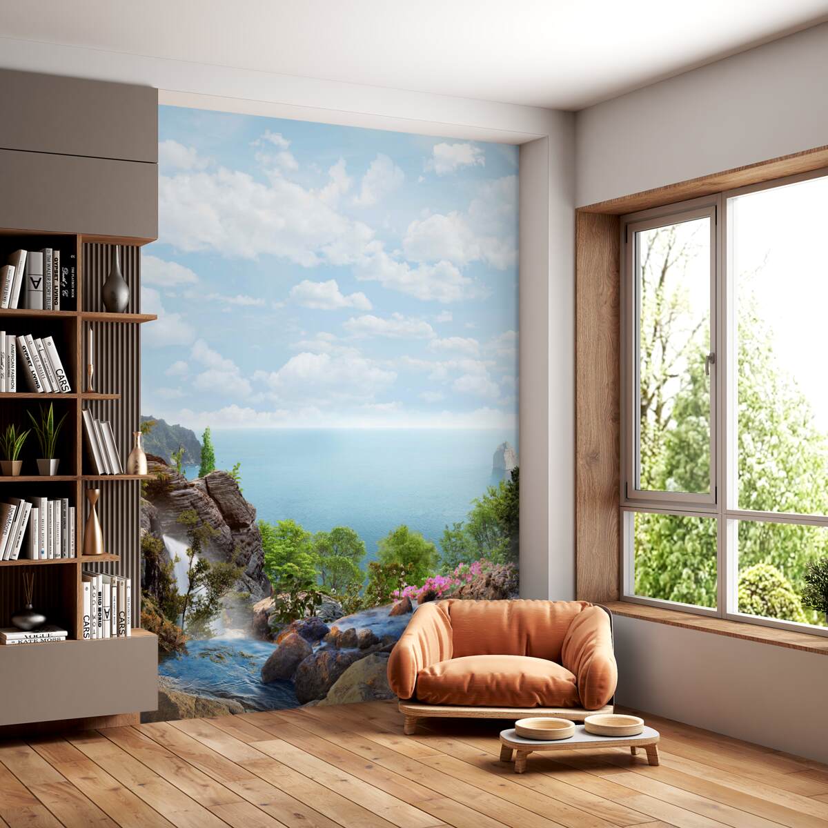 Fototapeta wodospad nad klifem