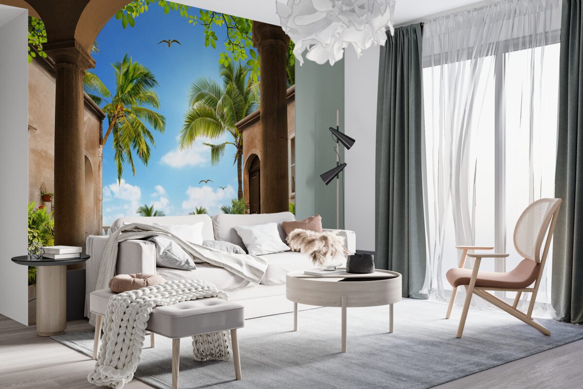 Fototapeta piękny taras z zielenią