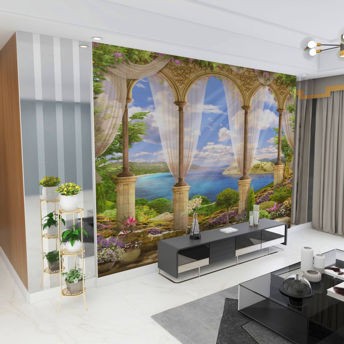 Fototapeta widok z tarasu na spokojne morze