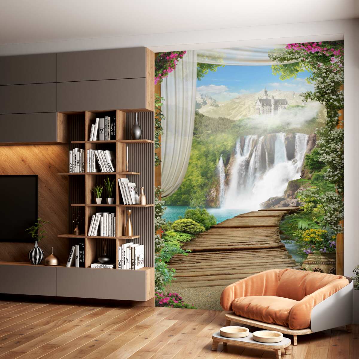 Fototapeta ścieżka prowadząca do wodospadu