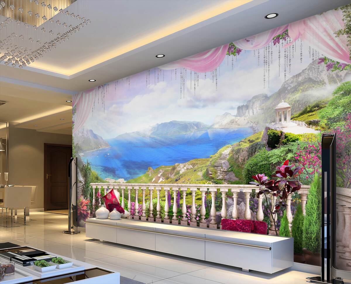 Fototapeta taras z widokiem na góry