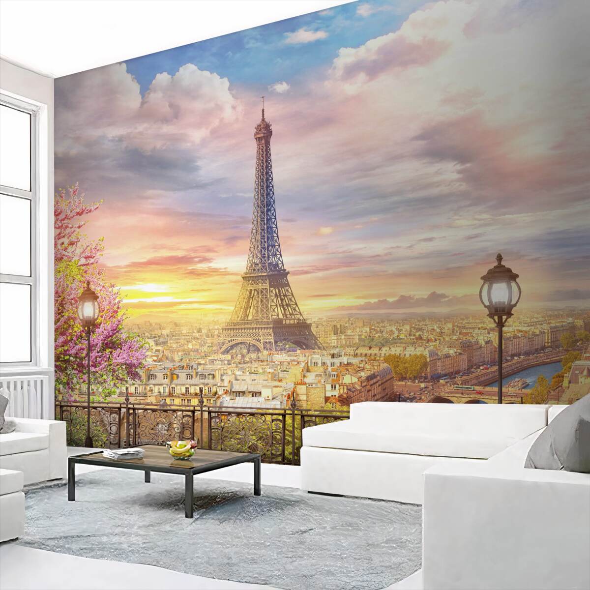 Fototapeta widok na Wieżę Eiffla w chmurach