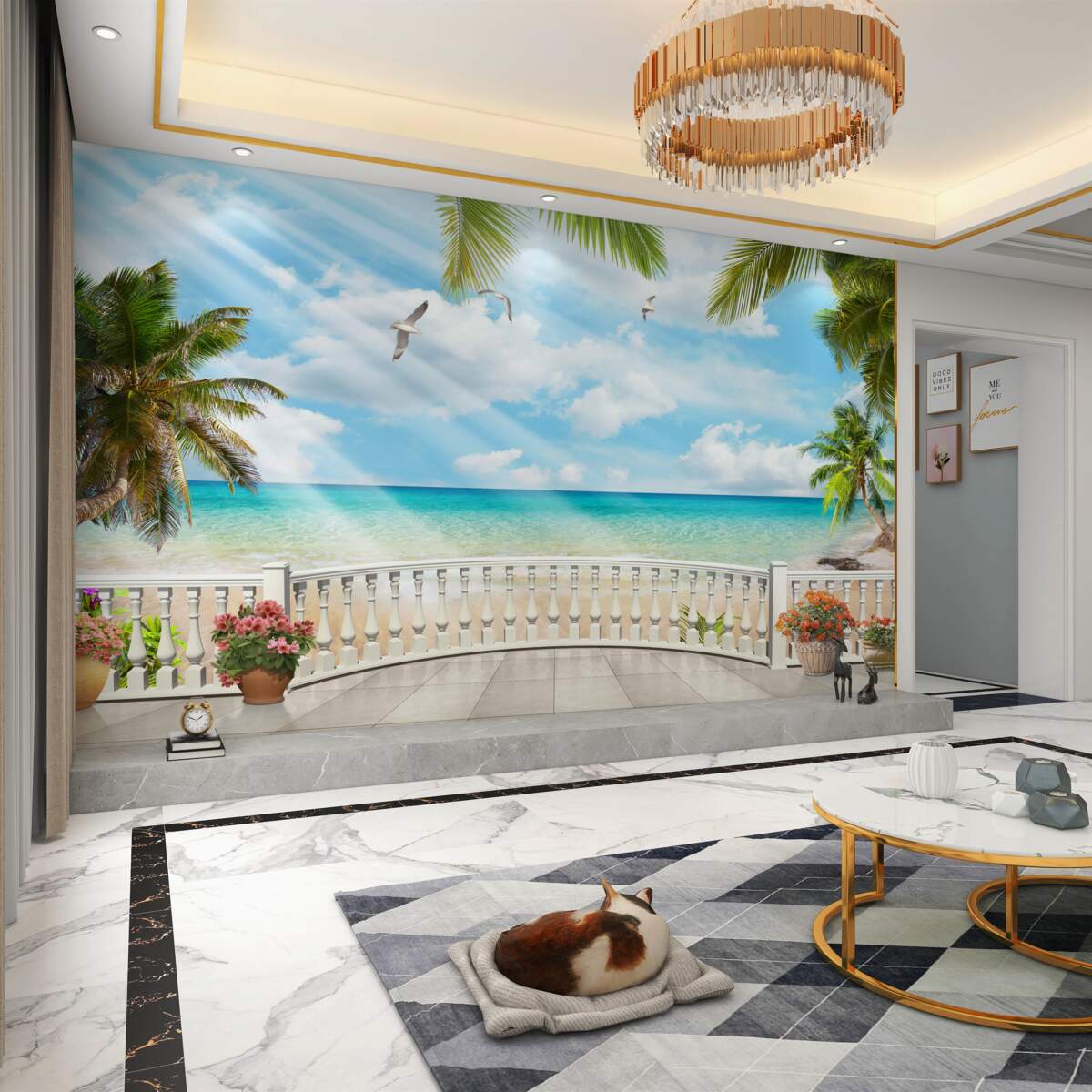 Fototapeta balkon nad oceanem