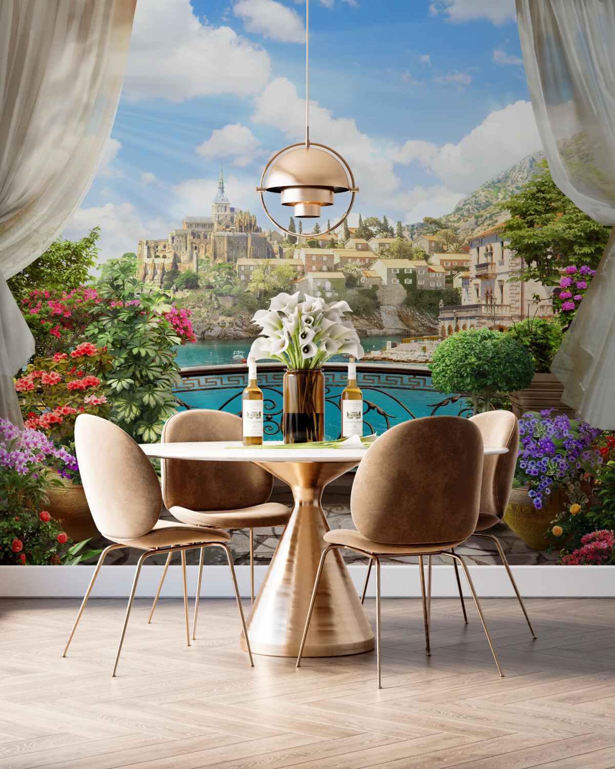 Fototapeta widok na miasto z balkonu