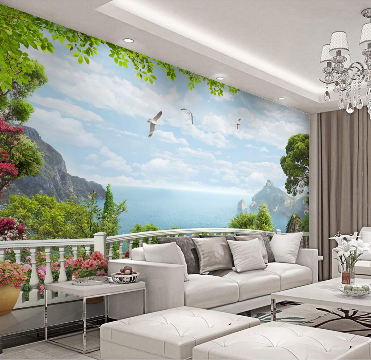 Fototapeta widok na morze z tarasu