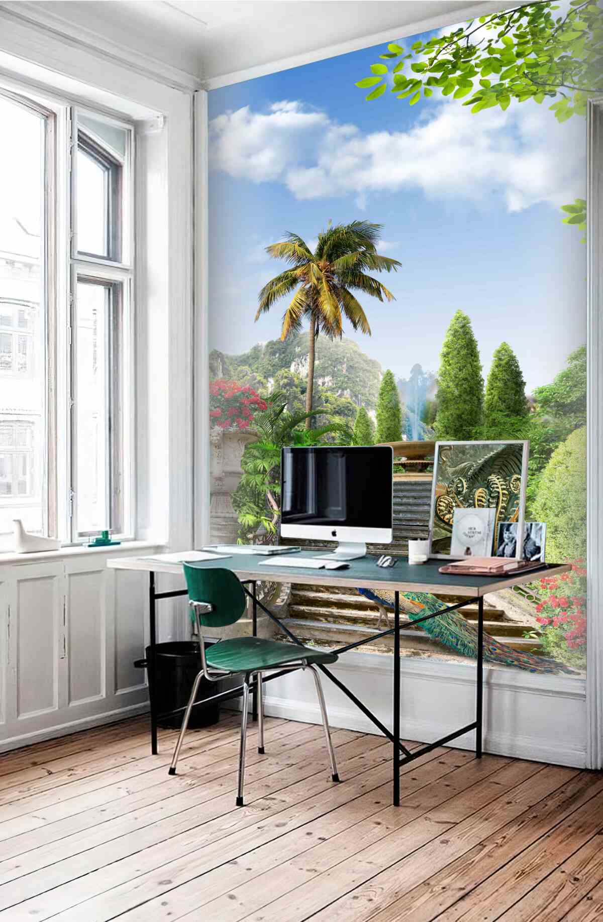 Fototapeta paw przy schodach