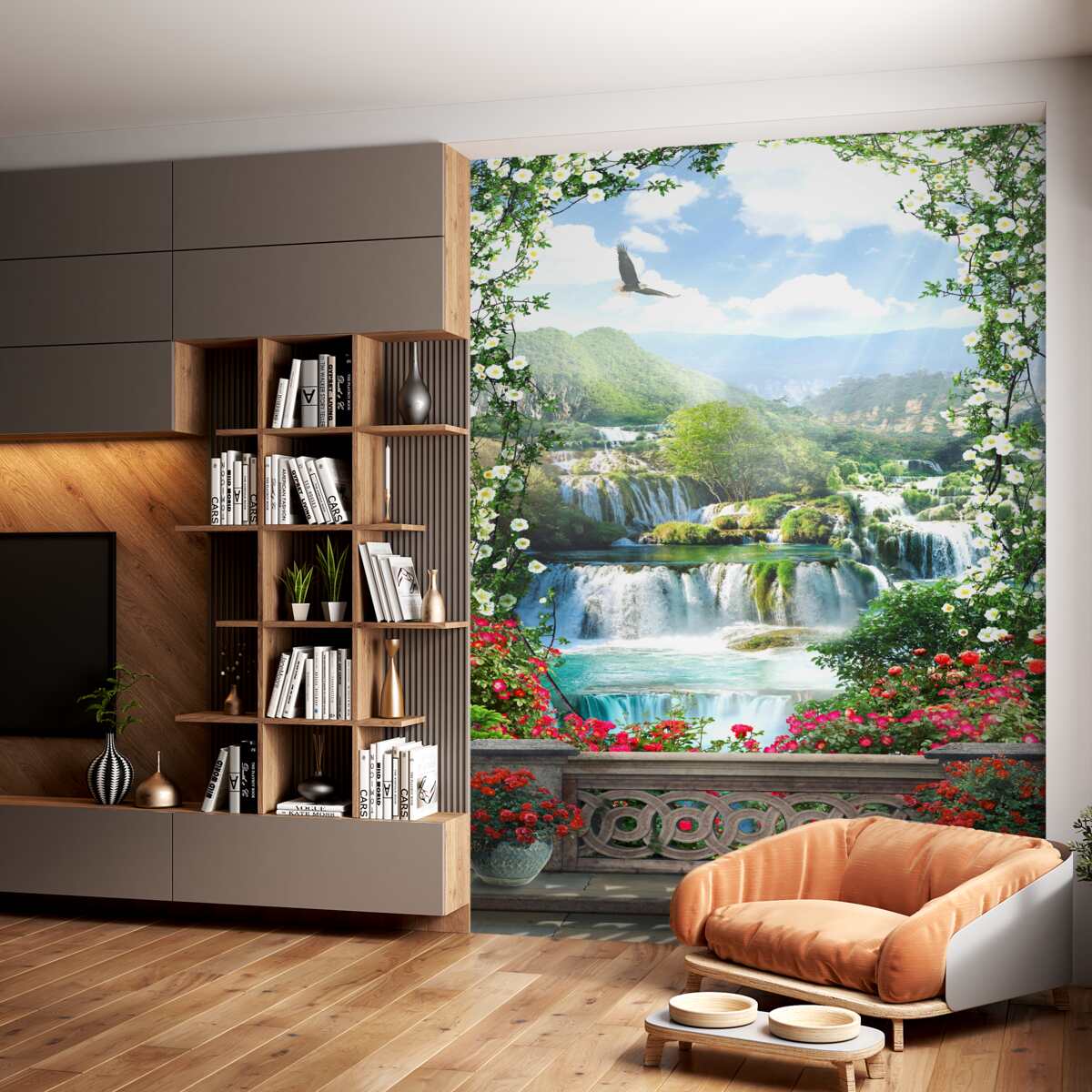 Fototapeta widok na wodospady z balkonu