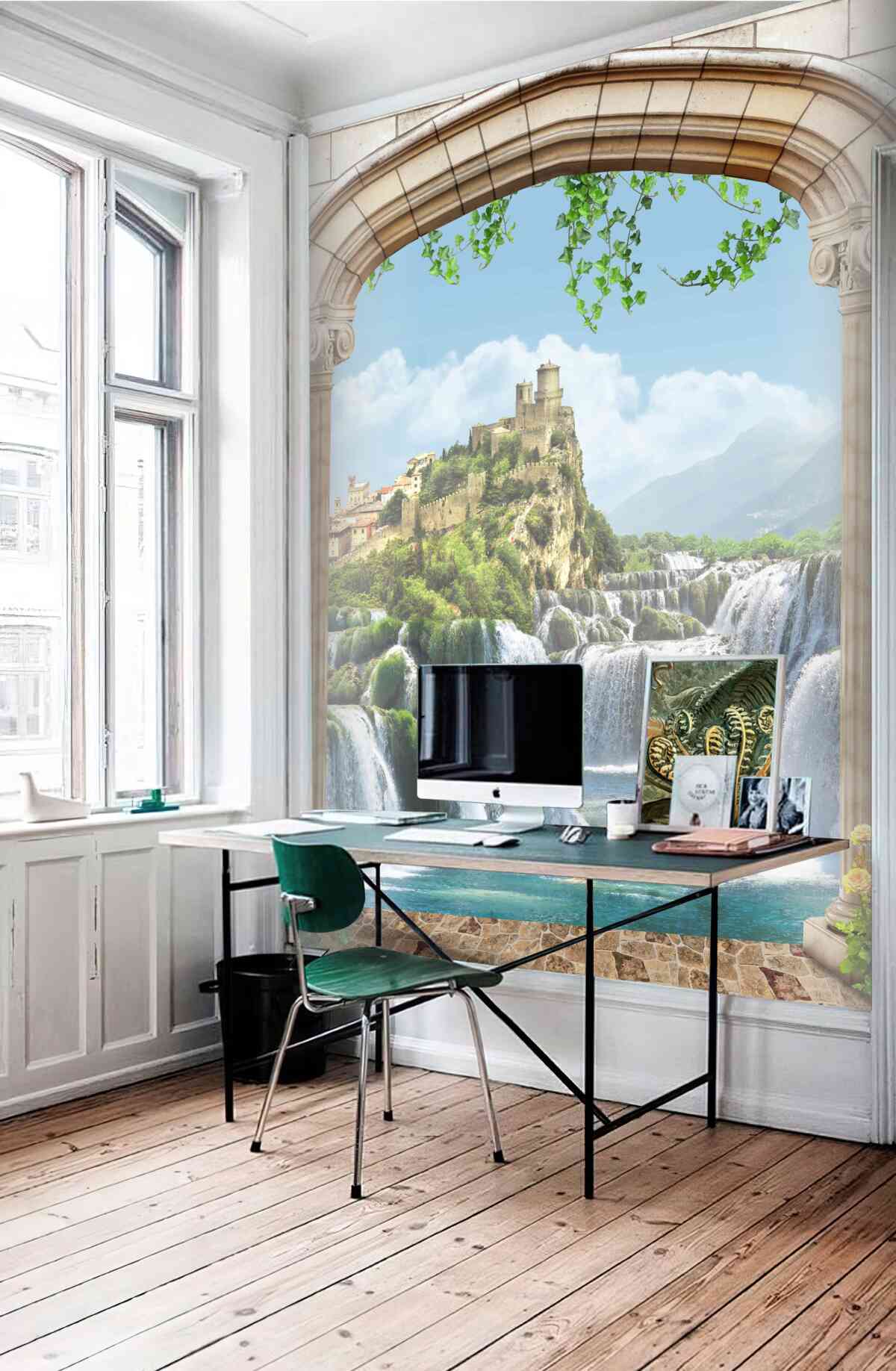 Fototapeta widok z łuku na piękne wodospady