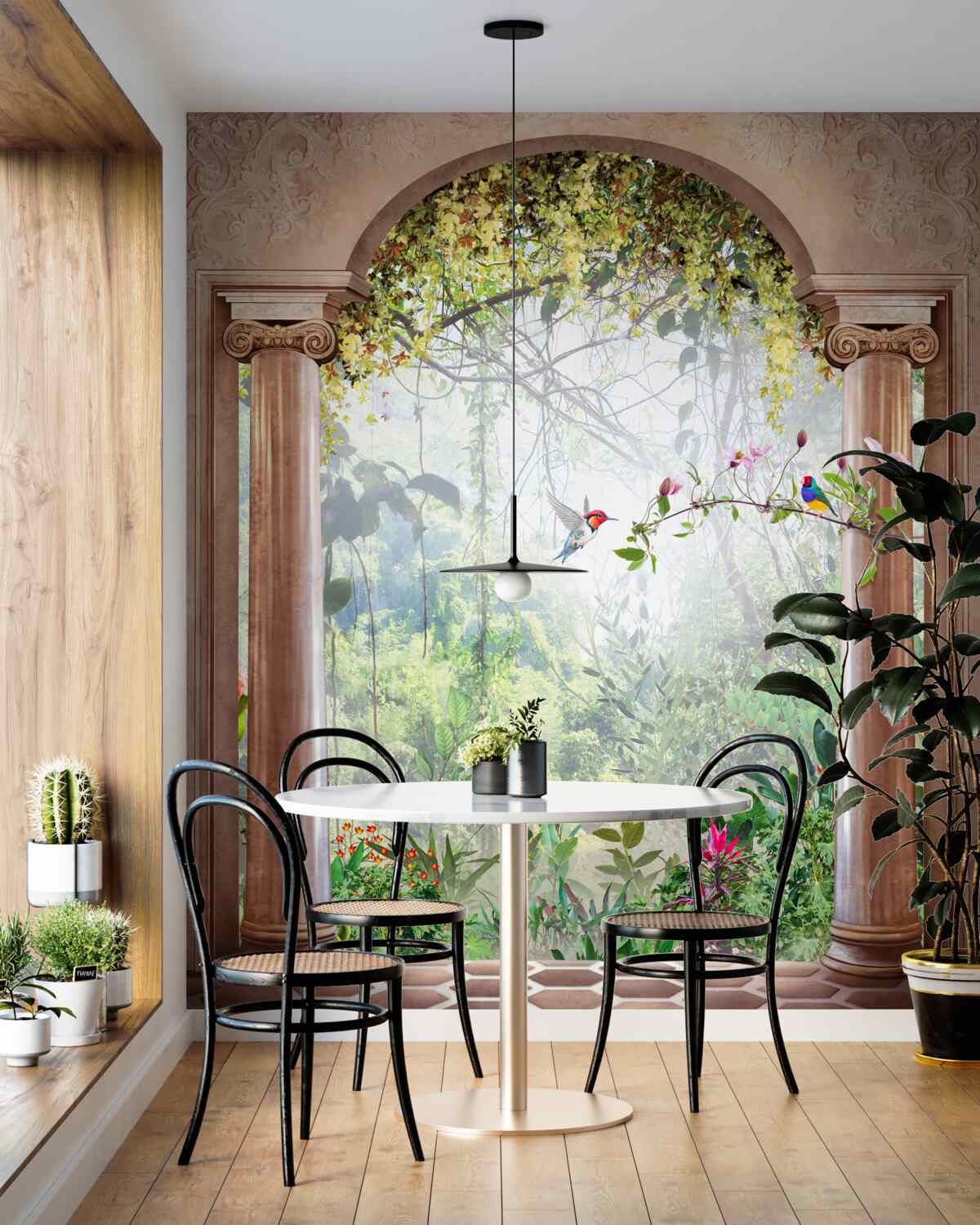 Fototapeta ogród z kamiennym łukiem