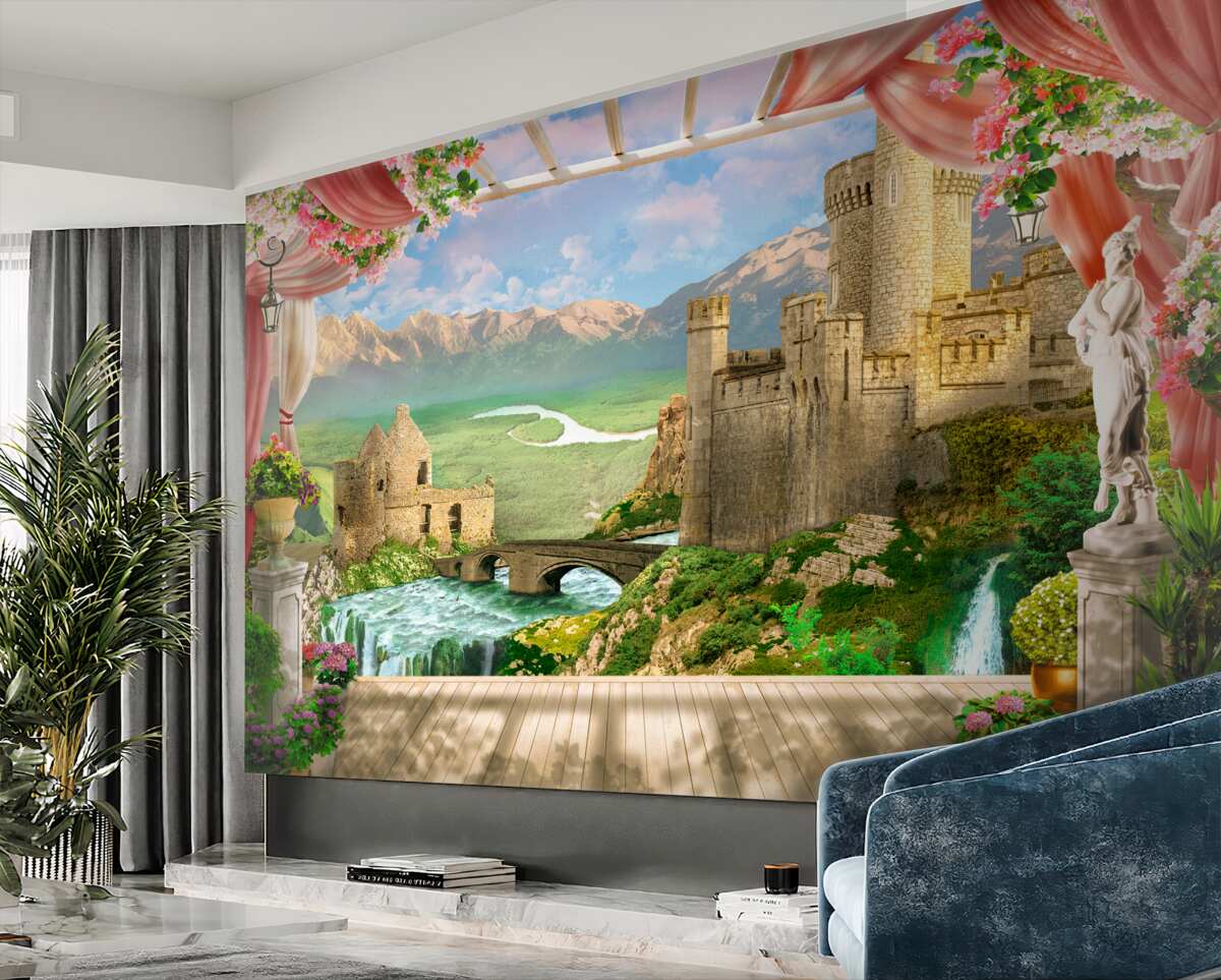 Fototapeta widok na starożytny zamek