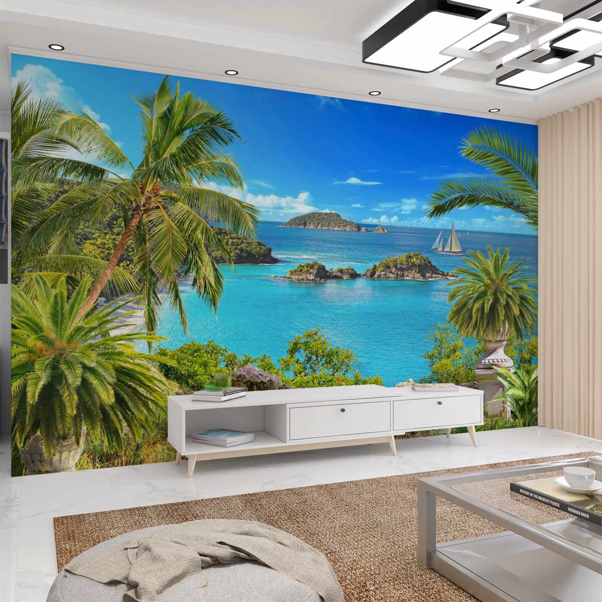 Fototapeta morze i palmy