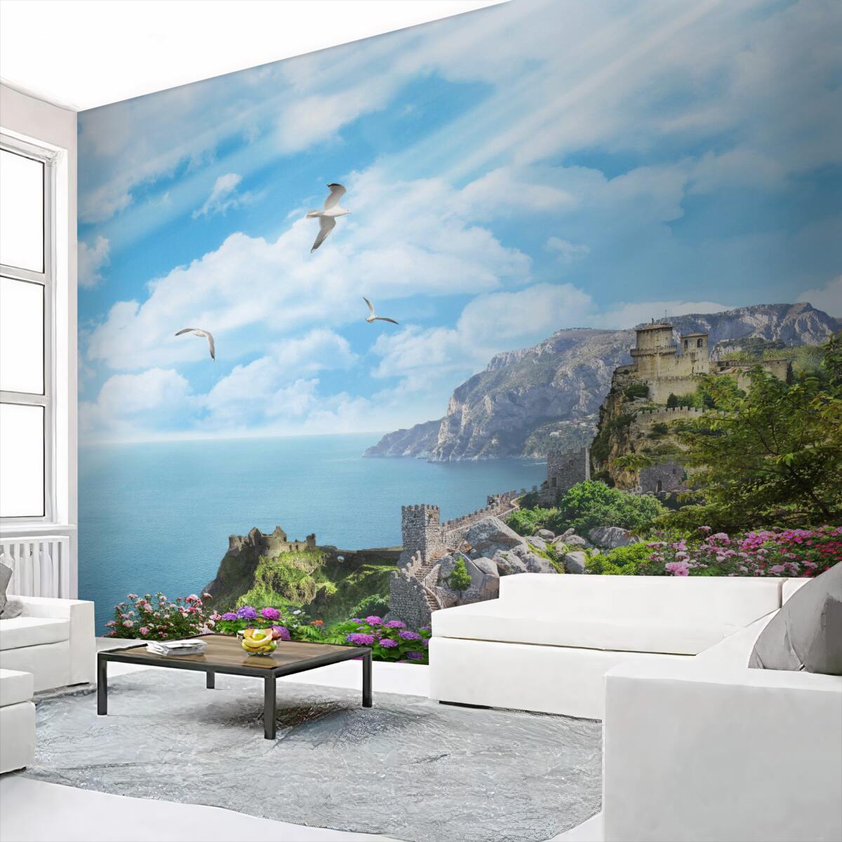 Fototapeta ptaki latające nad morzem