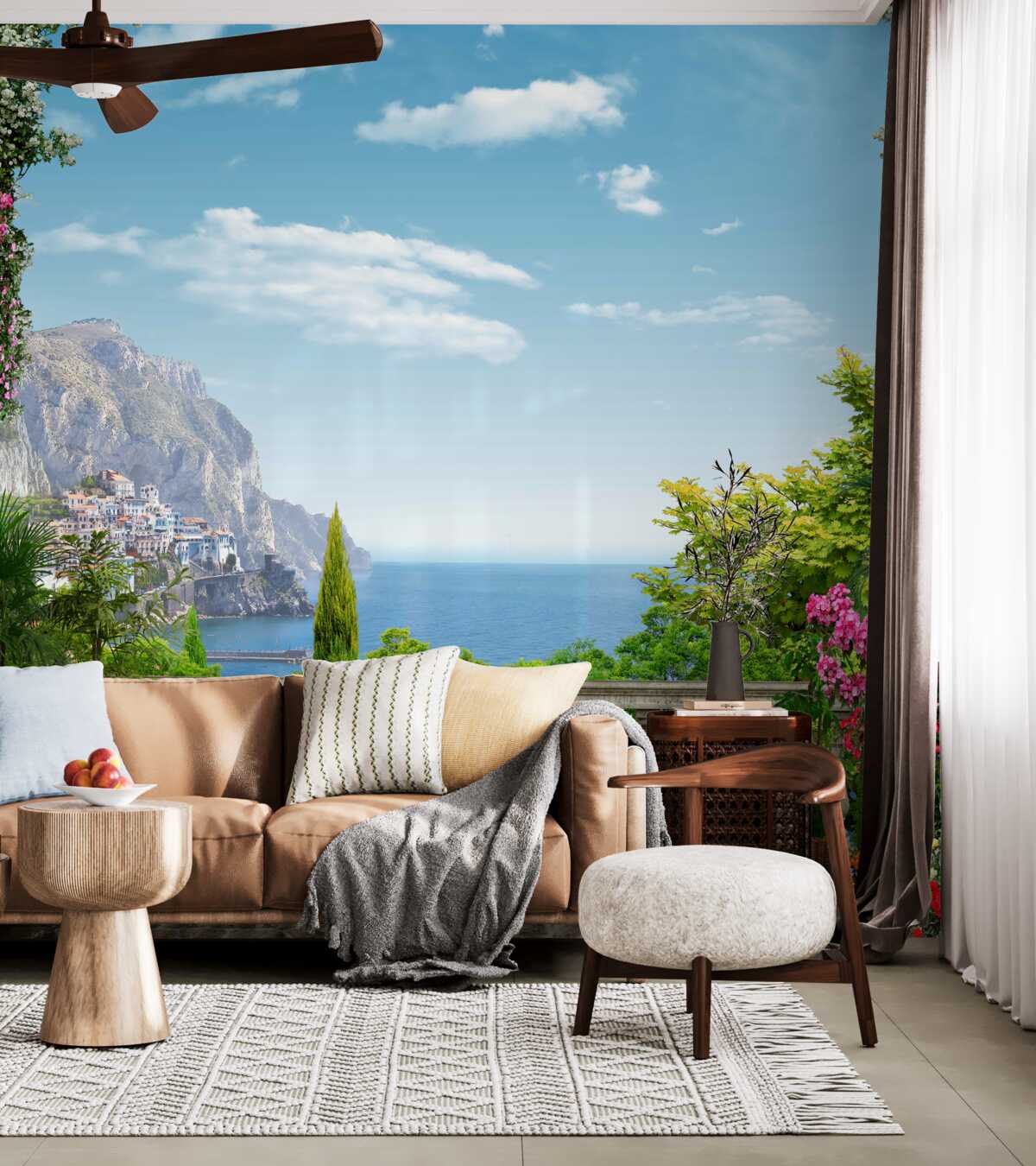 Fototapeta widok z balkonu na góry i morze