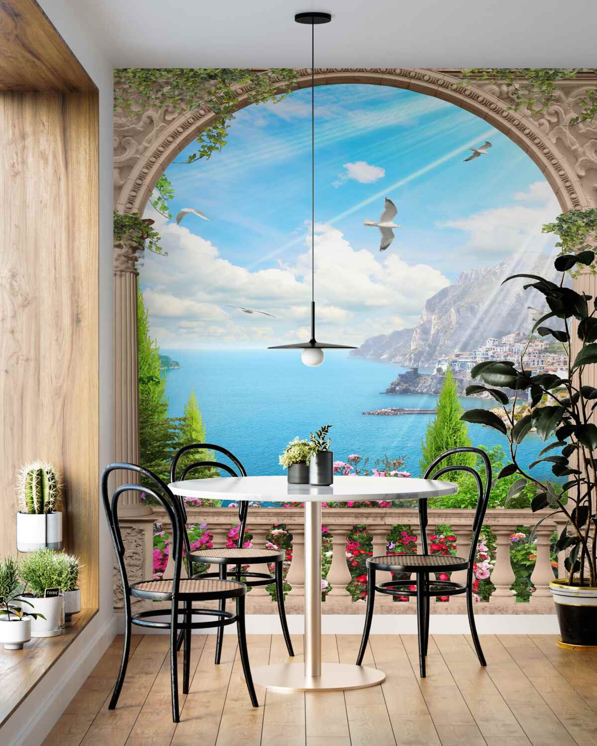 Fototapeta okno z widokiem na morze