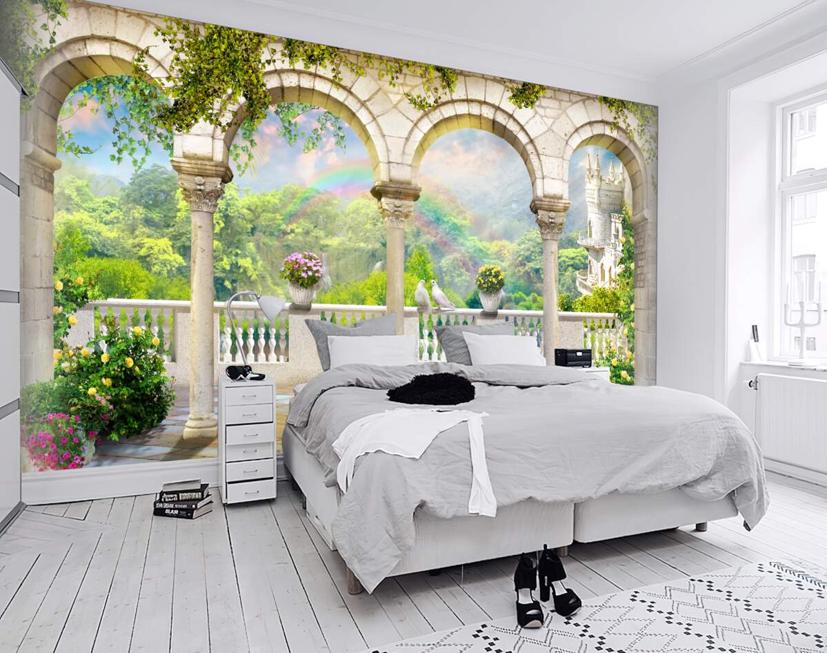 Fototapeta pałac z łukowymi kolumnami