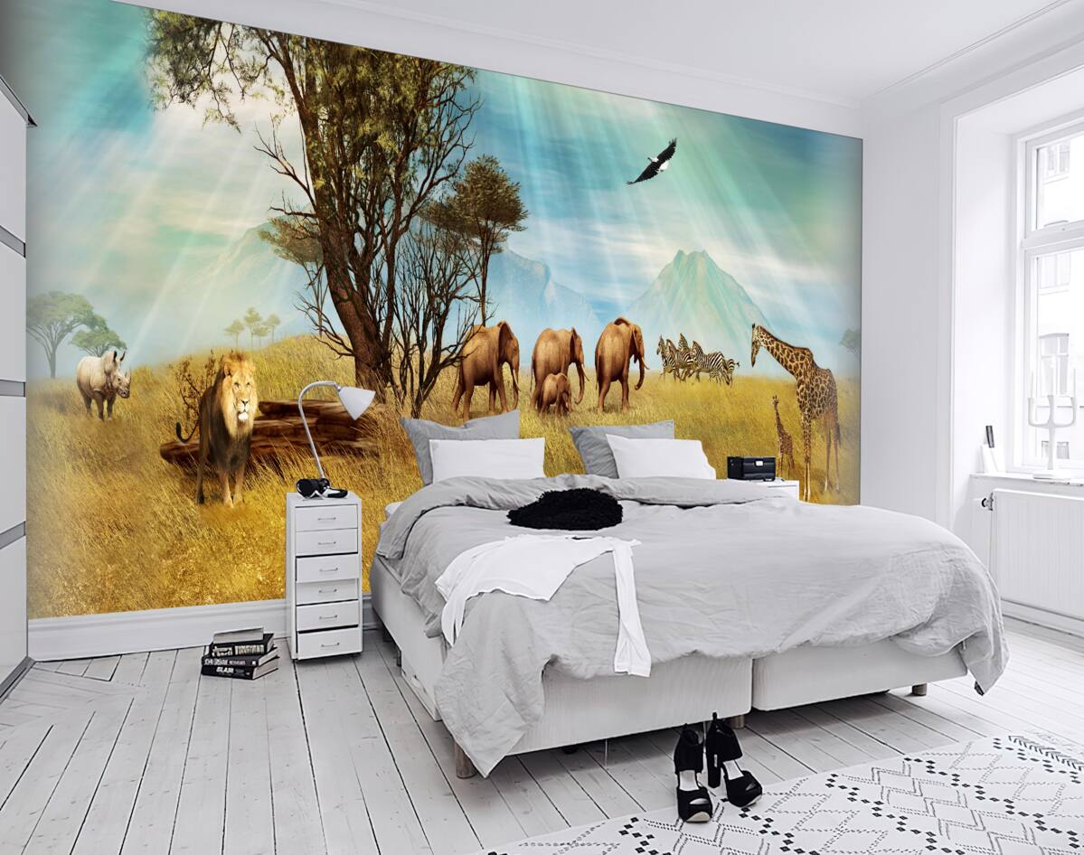 Fototapeta Spacer ze zwierzętami afrykańskimi