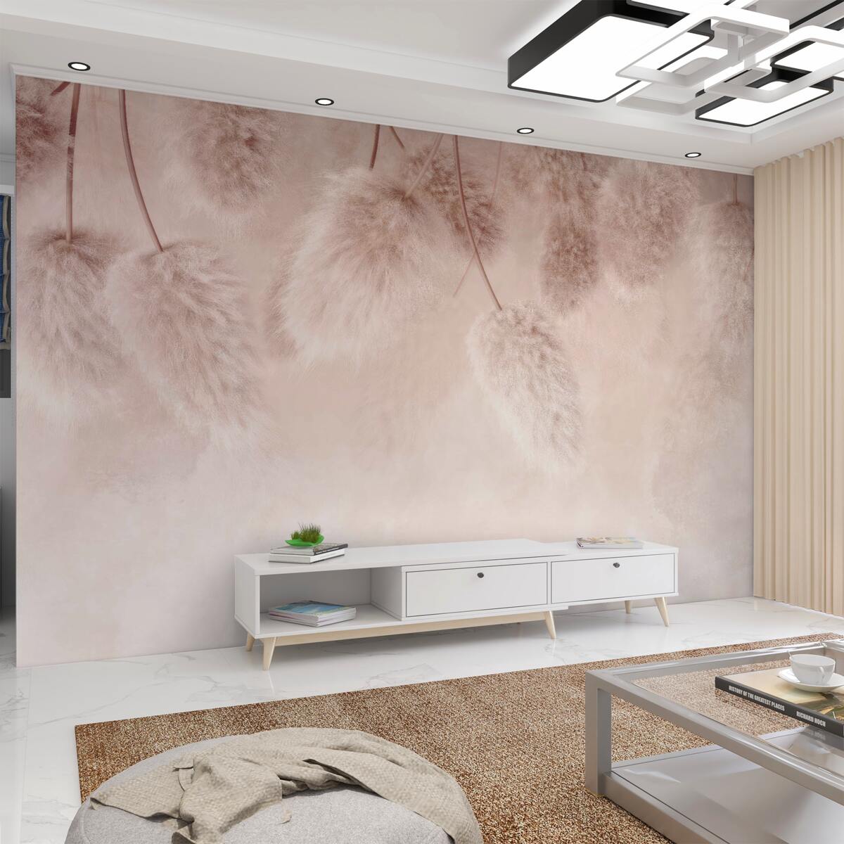 Fototapeta suche kwiaty na różowym tle