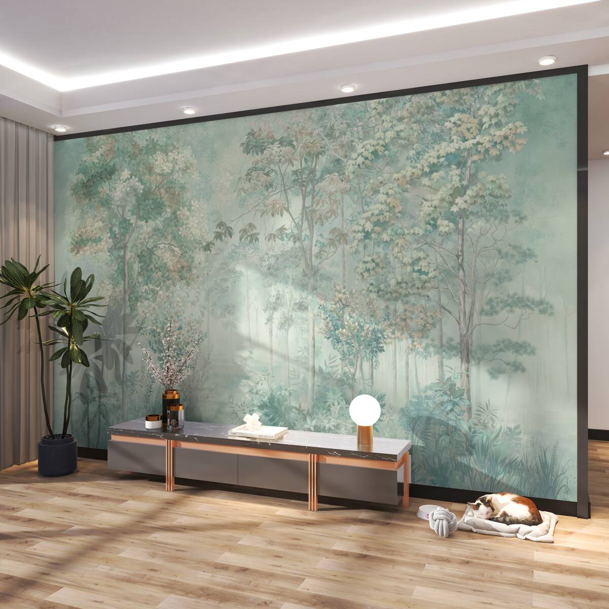 Fototapeta tajemniczy mglisty las