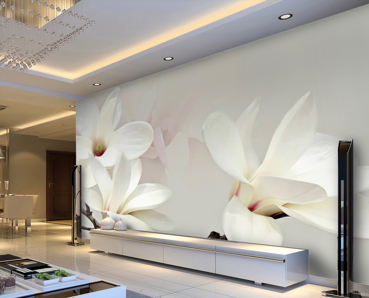 Fototapeta duże, otwarte białe kwiaty