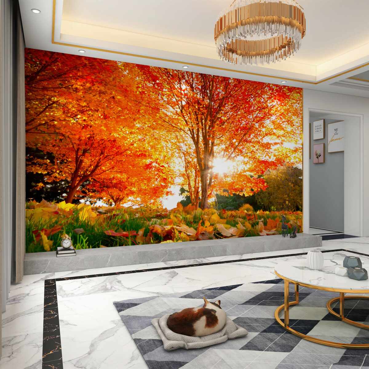 Fototapeta jasny jesienny las