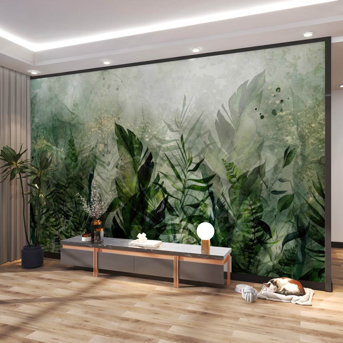 Fototapeta abstrakcyjne zielone liście