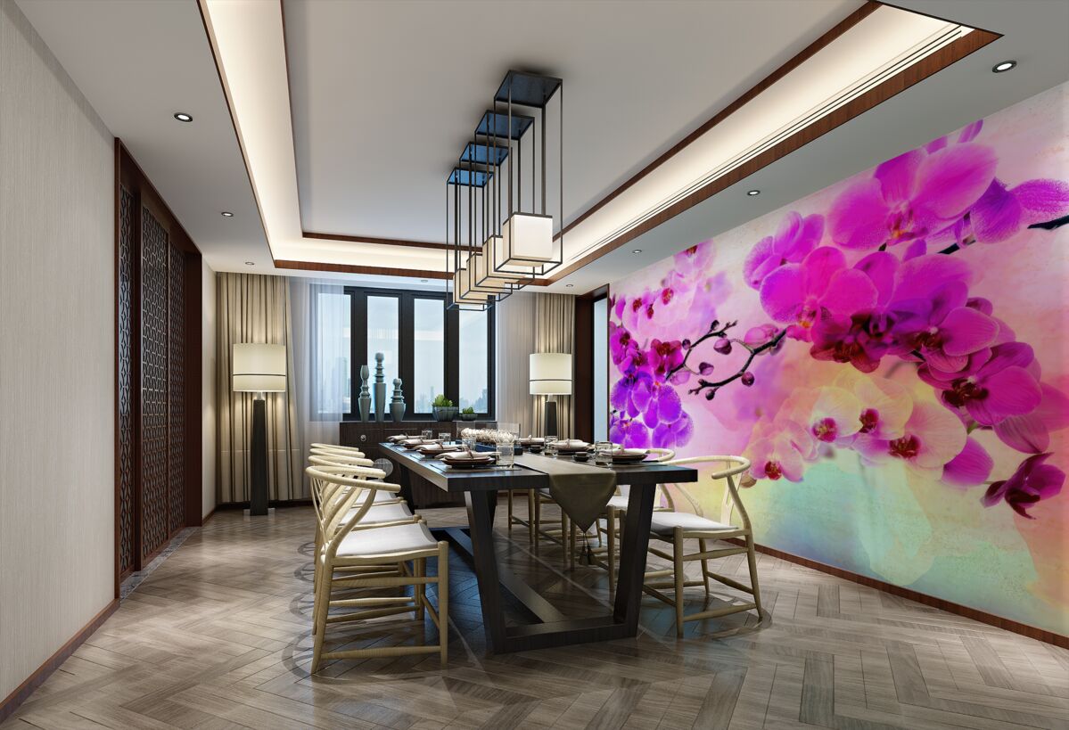 Fototapeta jasne, kolorowe orchidee