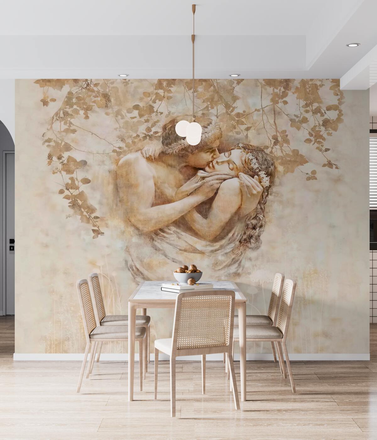 Fototapeta facet całuje dziewczynę