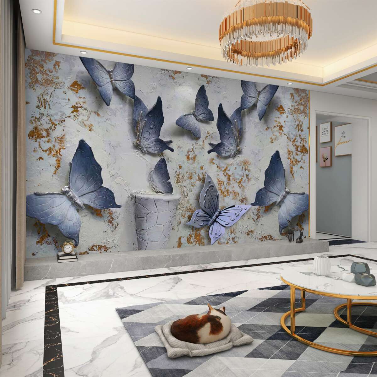 Fototapeta duże niebieskie motyle