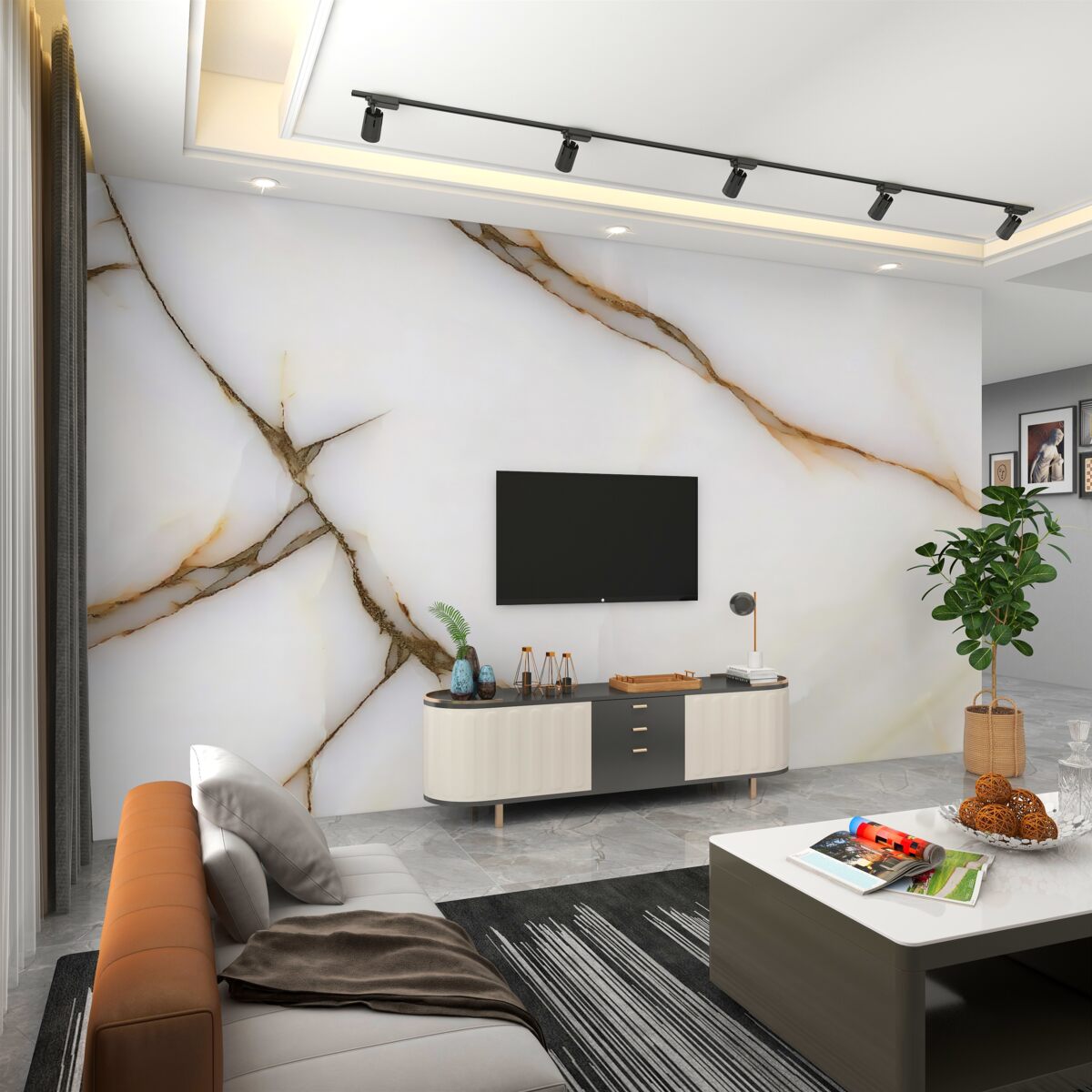 Fototapeta białe tło z ciemnymi zakrzywionymi liniami