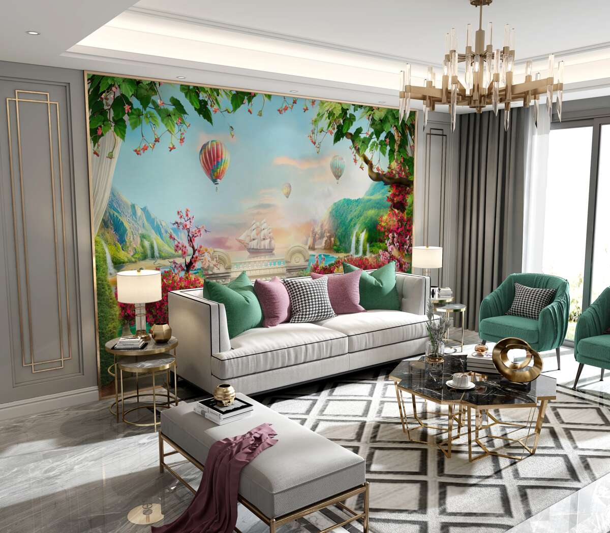 Fototapeta śniadanie na zewnątrz z pięknym widokiem