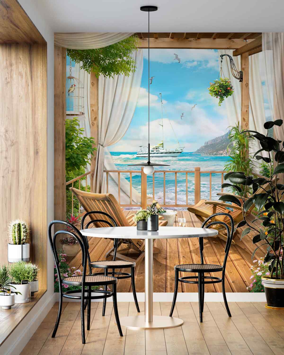 Fototapeta siedzenia balkonowe z niesamowitymi widokami