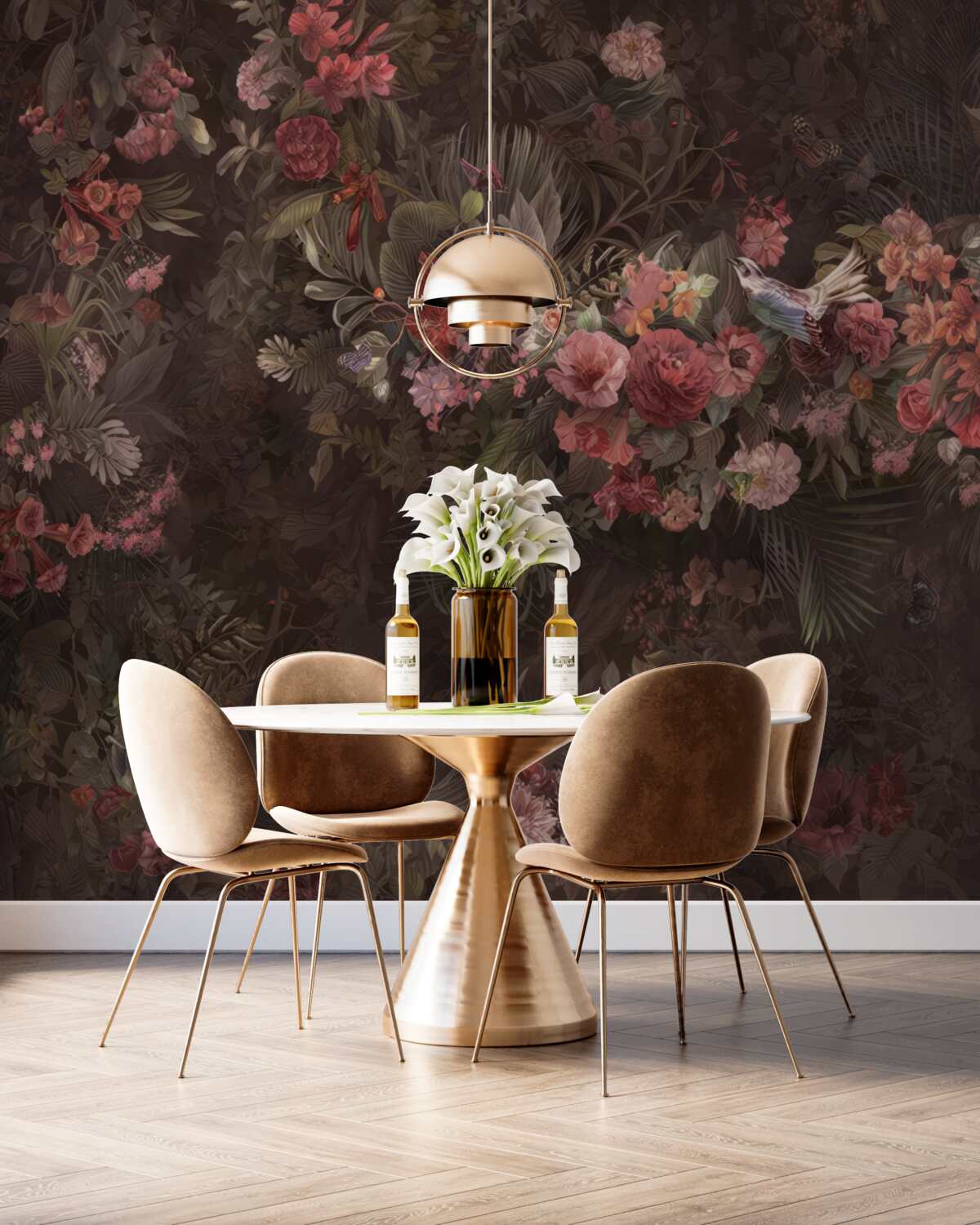 Fototapeta ciemny ogród kwiatowy